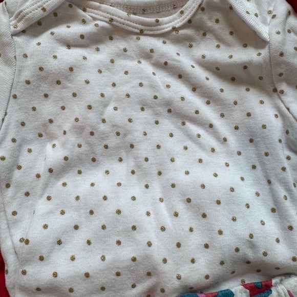 Baby Girl 3-Piece Outfit Red Peacoat, Onesie & Floral Pants Size 9 months - Picture 4 of 14